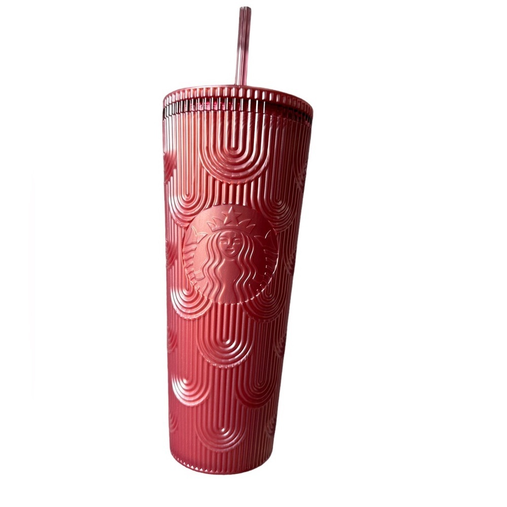 Starbuck Pink Mermaid Shell Core Siren Scales Cold Cup Tumbler 24 oz Fall 2023‎
